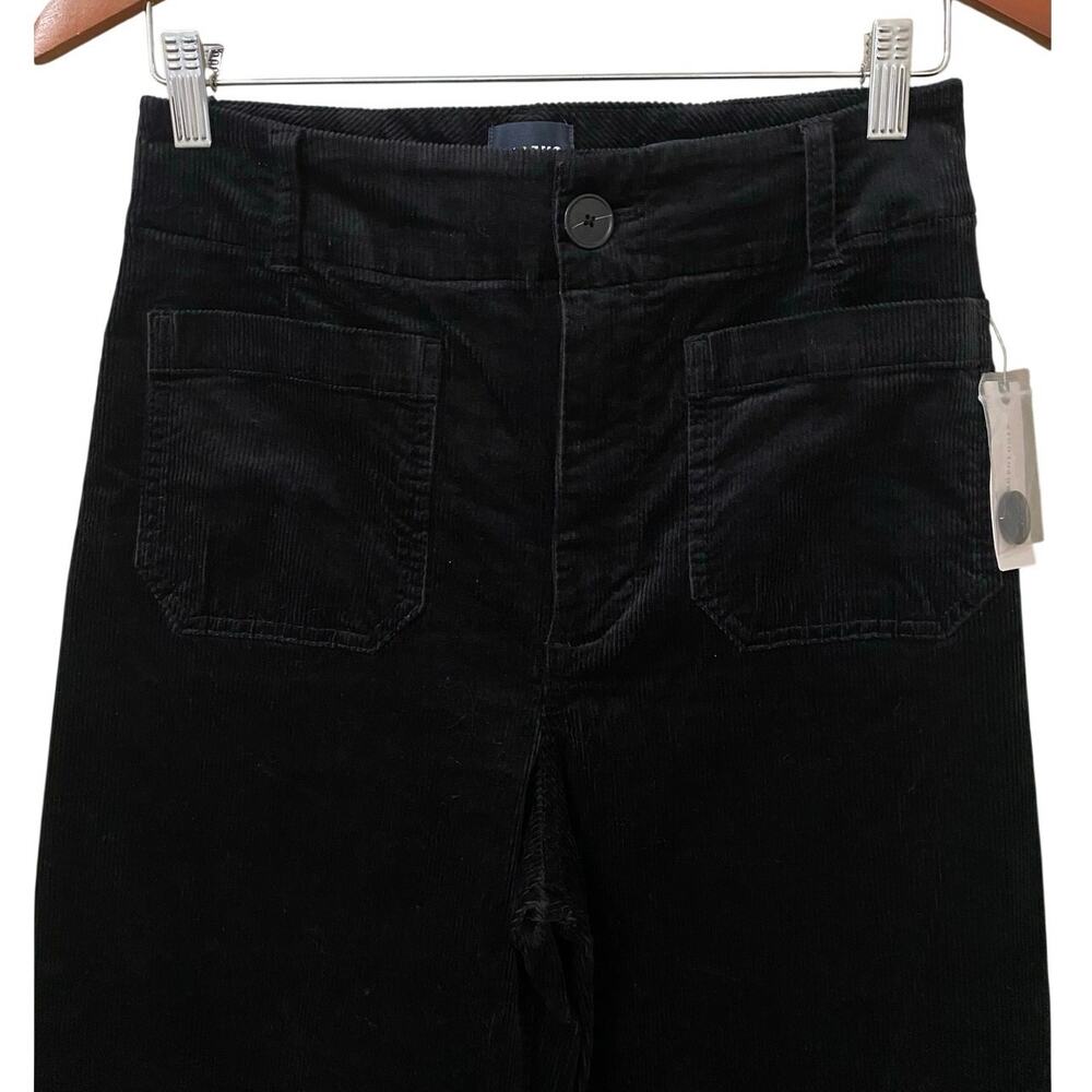 Maeve Anthropologie The Colette Pant US 27 Wide Leg Crop Black Corduroy NEW - Picture 7 of 15